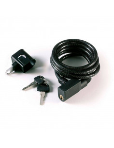 Candado Cable Espiral 6 MM - 100 CM. Con Soporte