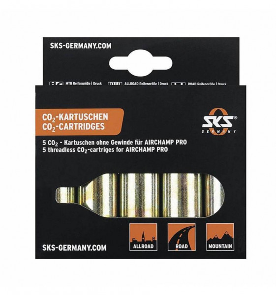 Packung 5 CO2-Kartuschen SKS Airchap...