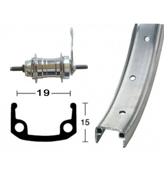 Roue arrière Roland 16 Jante...