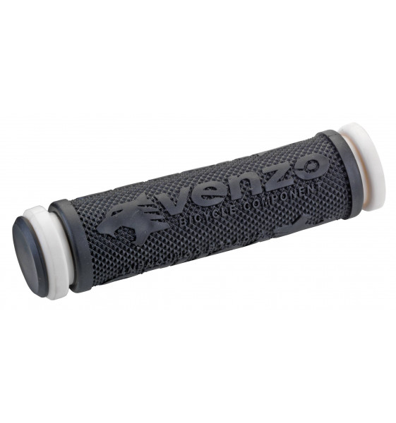 RUBBER VENZO CUFFS, BLACK/WHITE