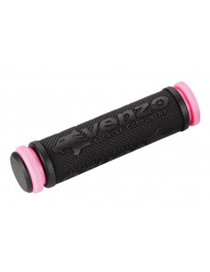 RUBBER VENZO CUFFS, BLACK/PINK