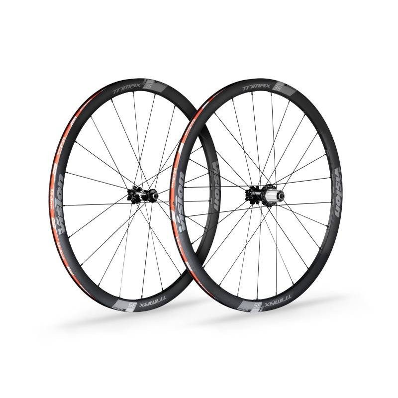 Trimax Vision Set ruote 35 Disco Centerlock TR Cover Colori Nero Utilizzare  Strada Materiale Alluminio Misurazione delle ruote 700cc