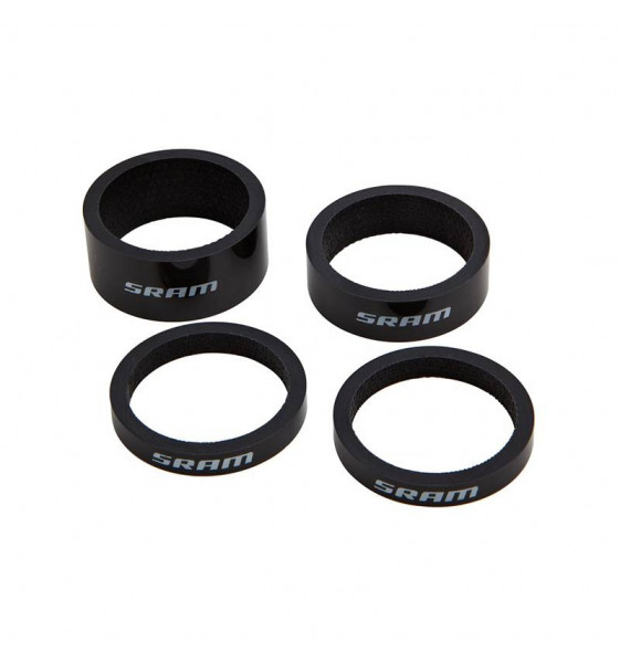 JUEGO DE ESPACIADORES SRAM 1 1/8" CARBONO (2x5 mm-1x10 mm-1x15 mm)