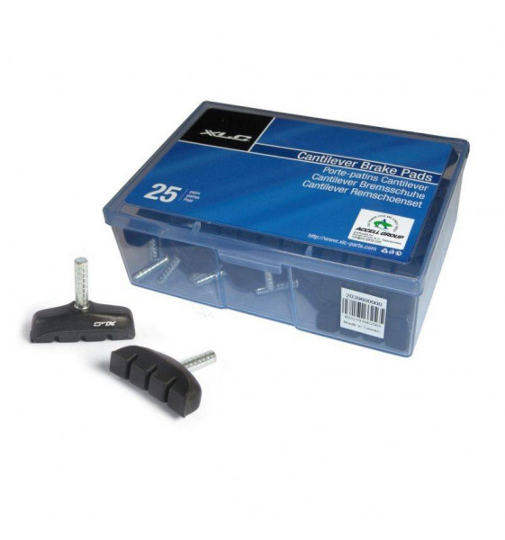 XLC BS-C01 Caja de 25 Pares de zapatas de freno CANTILEVER 53MM Negras