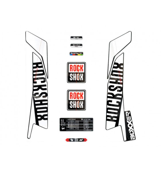 Kit Adhesivos Rockshox Rockshox Boxxer White ´16 (Bot. Black)