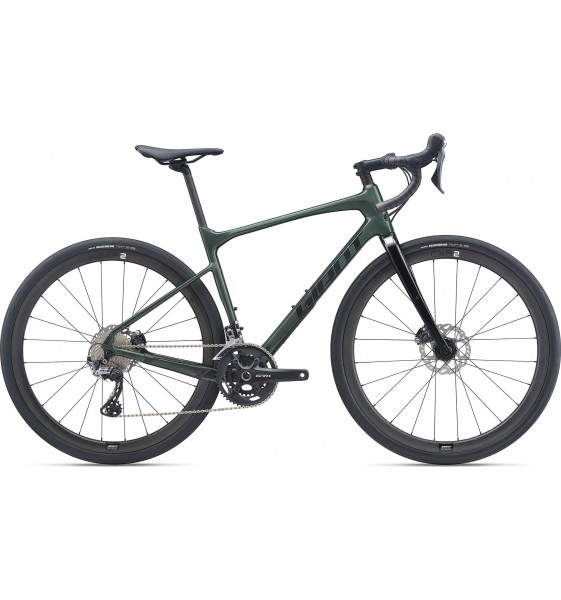 Gravel Bike GIANT Revolt Advanced 0 2021 Colori Bottiglia Verde Materiale  Carbonio Dimensioni della bicicletta S Utilizzare Ghiaia
